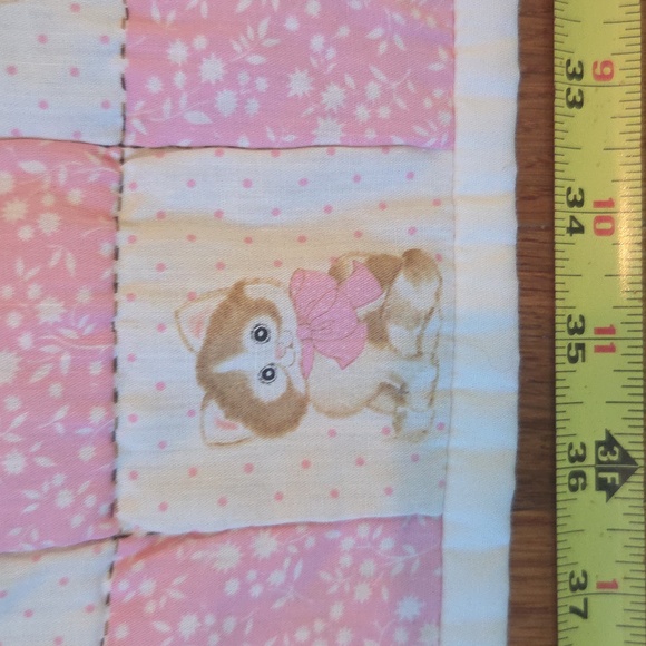 Pink and White Hand Quilted Blanket - Picture 5 of 10